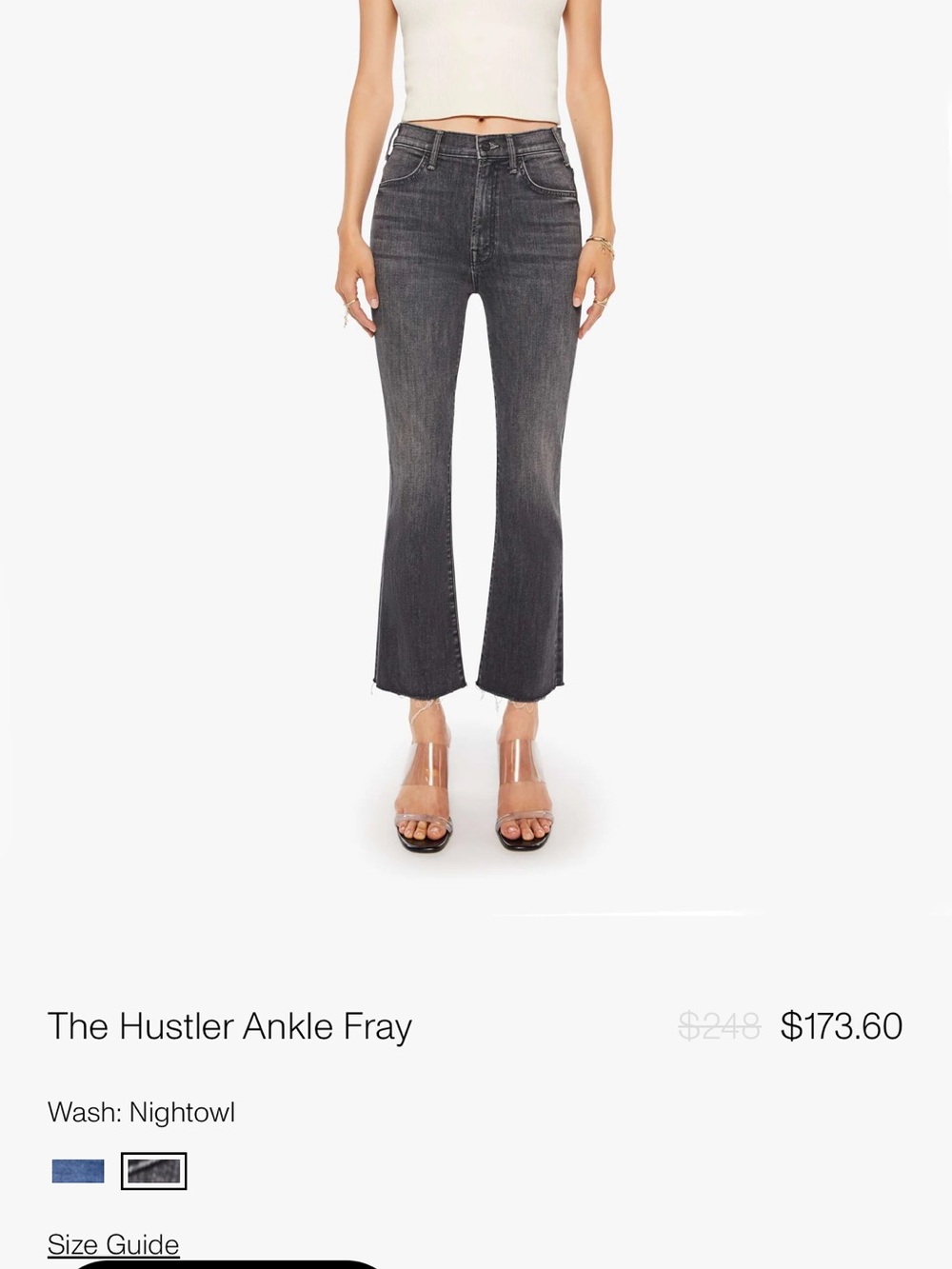 MOTHER size 28 Hustler Ankle Fray womens Jeans in night owl